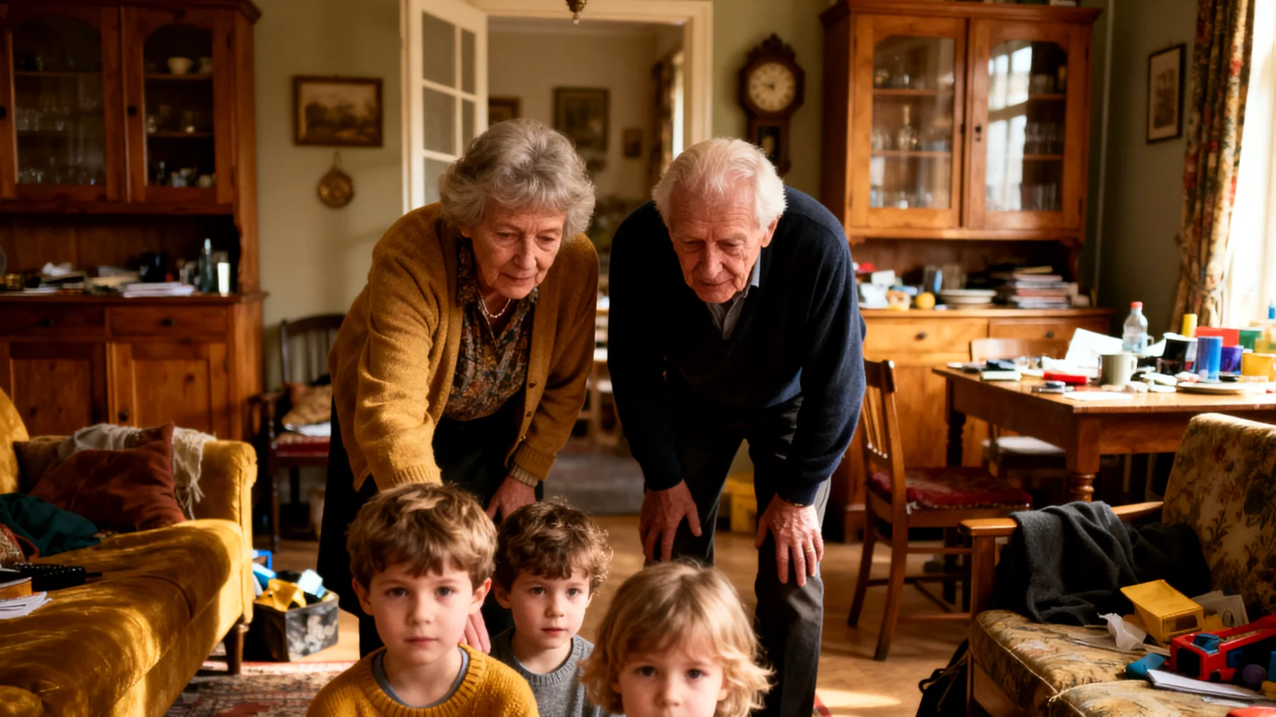 Grootouders die hun kleinkinderen overbeschermen door hen te beschermen tegen elke vorm van ongemak, teleurstelling of uitdaging, waardoor de ontwikkeling van autonomie en weerbaarheid bij de kinderen belemmerd wordt"
