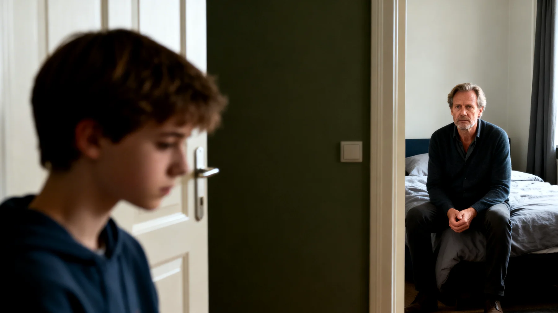 Vader ervaart moeilijkheden in de omgang met zijn adolescente kind dat last heeft van verlegenheid en sociale isolatie, waarbij de tiener moeite heeft met het aangaan van vriendschappen, vermijdt sociale situaties en zich terugtrekt"